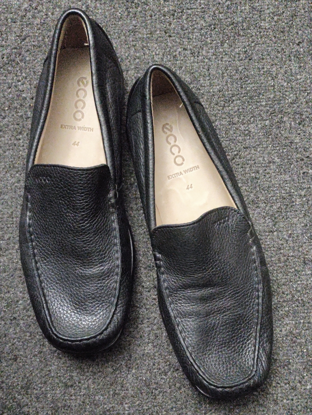 Ecco Men's Black Leather Slip-On Loafers